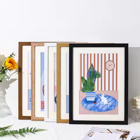 A4 30x40cm Modern Wooden / Black Photo Frames For Wall Print Canvas Painting Poster for Pictures Pho