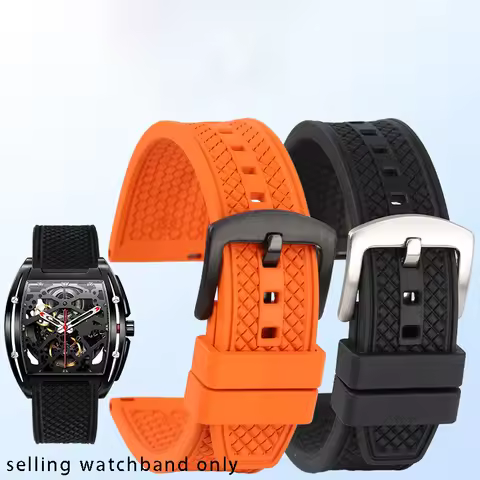 Fluororubber Watch Strap for CIGA Design X Series Hime Gorilla Z Series Sharp Wine Barrel MY McYoung