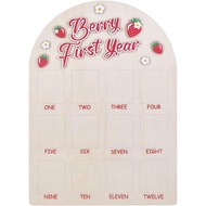 1Pc Strawberry First Year Photo Board 16.93x12.01 Inch 12 Months Photo Display Frame One Year Old Pi