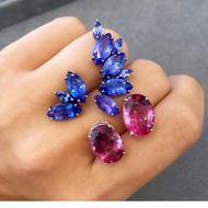 Earrings Set Combination 3 Pairs Earrings Zircon Crystal Round Diamond Diamond Earrings Earrings