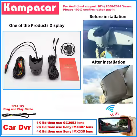 AD03 Plug and Play 1K 2K 4K Dash Cam Car Dvr Camera for Audi A6 C7 Kombi A4 Avant S6 S5 S4 A5 B8 A3 