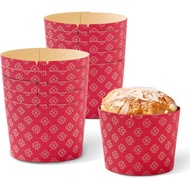 5" Panettone Paper Cups, 10 Pack Heat Resistant Easter Bread Disposable Baking Cups, Large Paper Bak