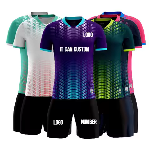 Children Football Jersey Set Men Boy Custom Soccer Uniform Outfit Kids School College Team Club Prof