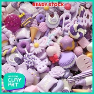 10 X PURPLE ASSORTED MIX KAWAII DECODEN KIT CUTE CABOCHONS