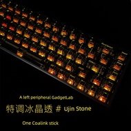 keycaps keycaps custom [Special Ice Crystal Transparent] Black Gold Stone PC Original Keycap From ac