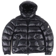 全新 △ MONCLER 22-23AW I20911A53600 MAYA Logo Patch Hooded Double Zip Down Jacket Black Size 2 Authent