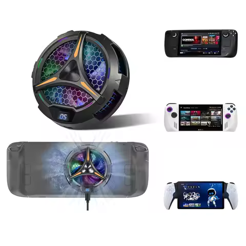For Steam Deck Fan Cooler,with Two-Speed Fan Settings,Magnetic Cooler for Steam Deck OLED, PlayStati