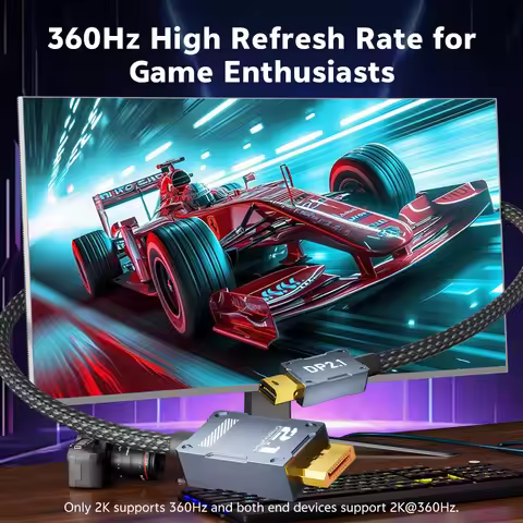 Bidirectional mini DP to DP Adapter1080P Mini DisplayPort to Displayport 2.1 Cable 16K60Hz 8k120Hz 8