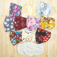 Masker Hijab Kain Katun Premium Motif Bunga