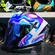JPX NOVA X V2 HELMET N3 LOLLIPOP HALF FACE DOUBLE VISOR ORIGINAL SNI DOT MOTIF
