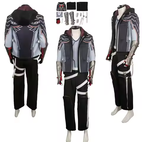 Jin Kazama Cosplay Anime Tekken Bloodline Costume Uniform Coat Pants Hoodie Men Adult Outfits Hallow