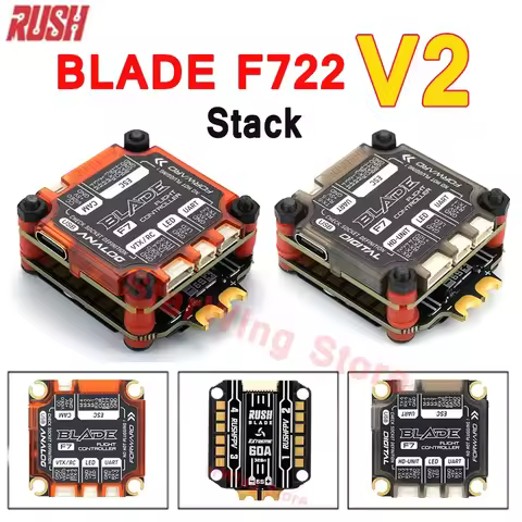 RUSHFPV RUSH BLADE V2 Stack F722 Analog Digital Flight Controller Extreme 60A 128K BLHELI AM32 4in1 