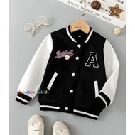 Varsity Jacket for Girls and Boys Initials A Ages 2 3 4 5 6 7 8 9 10 11 12 Years Baseball Jacket for