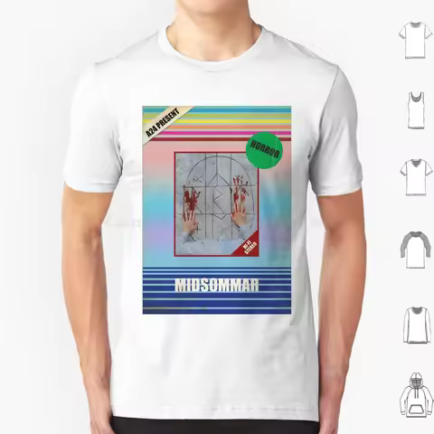 Midsommar Vhs Vintage Style Horror Poster T Shirt Cotton Men Women DIY Print Midsommar Vhs Horror Ho