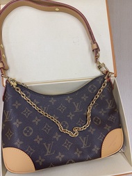 98% New LV Boulogne 黃色牛角包 經典款LV腋下包 半月形手袋