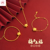 XT Jewellery Korea 24k Plum Necklace Bracelet Set 916 Original Gold Plated