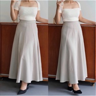 Haruka Skirt - Korean Loose Maxi Skirt Polyester Anti-WrinkleWanita - Flare Skirt Wanita - Basic Ski