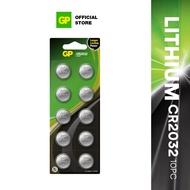 GP Lithium Coin Cells Battery CR2032 [Card of 10s] (5004LC AWI L14 EA2032C BR2332 LF1/2V LM2032 RFA-