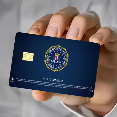 F-Federal Bureau of Investigation FBI Card Stickers Waterproof Film skin Cover 4PCS Credit Debit Fro