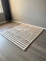 A&1498可訂造防潮實木松木排骨架 免安裝護腰板 榻榻米地板床 實木床墊 榻榻米木排 折疊床鋪板 地鋪架子 透氣神器 床褥加硬木板 可捲起收納 床架 單人床 雙人床 四呎床全新包送貨bed#Soli