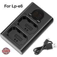 Lp-e6 Battery Lcd Dual Charger For Canon 5d Mark I6d 7d 80d Eos 5ds R Camera