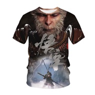 2024 Hot Game Black Myth: Wukong 3D printed Mens T-shirt Casual Mens Tee Tops