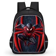 Double-layer Spider-Man Print Boys' backpack -16inch Anime student backpack -kids Travel Sports Back