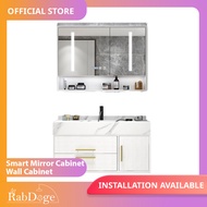Rabdoge Bathroom Marble Basin Wall Cabinet With Smart LED Mirror Cabinet