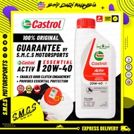 (100%ORI) Castrol 20W40 ACTIV ESSENTIAL 4T Engine Oil Minyak Hitam Murah EX5 WAVE DASH LC135 Y15ZR