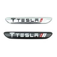 1/2 件汽車造型汽車金屬模型徽章徽章貼花貼紙適用於特斯拉 Model S X Model 3 Y 汽車配件