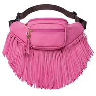 Solene Fringe Waist bag for women with Multi Zipper Pockets