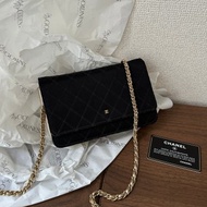 中古包 Chanel 香奈兒 CC 拼皮銀包 WOC 香檳金鏈