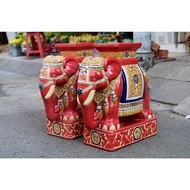 ELEPHANT STAND 56CM HANDCRAFT CERAMIC MEN SET USED FOR SITTING IN POTS TREES BOOKS TO MAKE TEA TABLE