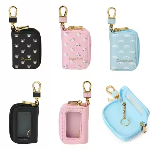 Anime Sanrio Hello Kitty Key Bag Kuromi Car Key Bag Protective Case Cartoon Zipper Bag Creativity Ve