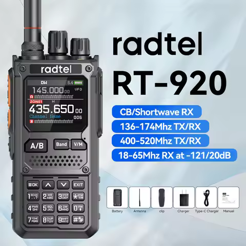 Radtel RT-920 10W Walkie Talkie Long Range SW MW LW AM SSB CB Receive Wireless Bluetooth Phone Progr