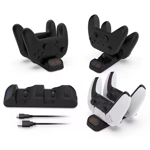 For Switch Pro Controller Charging Dock Controller Dock Station Holder Charger Stand for PS5/Xbox Se