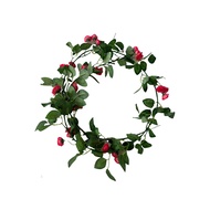 Modern-style 1.9Meter Simulation 7 Flower Small Rosed Vines green plant Wall Decoration(S)