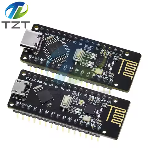 TZT 1/3PCS RF-Nano for Arduino Nano V3.0, Micro USB Nano board ATmega328P QFN32 5V 16M CH340, integr