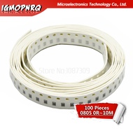 100Pcs 0805 SMD 1/8W resistor 0R - 9.1R 0 ohm 1R 2R 4.7R 5.1R 9.1R Patch resistance