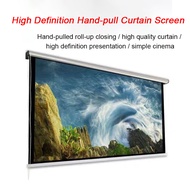 Projection Screen Projector Manual Hand Pull Screen Retractable Curtain Projector Screen Home HD Wal