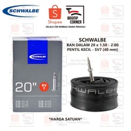 SCHWALBE INNER TYRE 20 x 1.75 - 2.00 - 406 SMALL VALVE 40mm SV 7