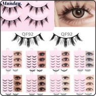 MUNDAN Manga Lashes, 5 Pairs DIY Faux Mink Lashes, Fashion Handmade Multiple Styles Anime Cosplay Fa