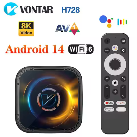 VONTAR H728 Android 14 TV Box Allwinner H728 Octa Core Cortex A55 Support AV1 8K Video 4K@60fps 1000