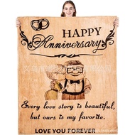 English Wife Husband Blanket Envelope Style Hot-selling Husband Gift Flannel Series For Wife For BVF