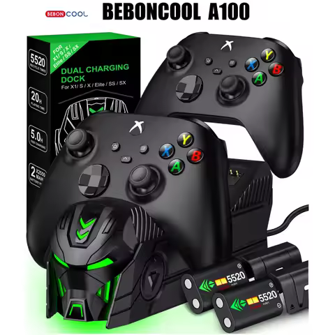 BEBONCOOL NEW A100 RGB XBOX Controller Charger 2*5520 mWh Rechargable Battery For XBOX Serise S/X / 