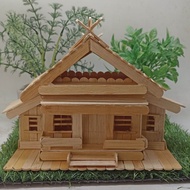 miniatur rumah adat Riau stik es krim