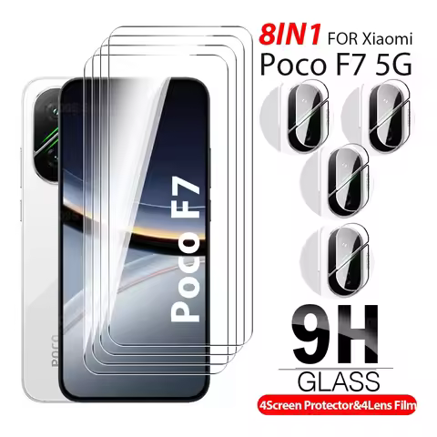 Pocophone F7 8in1 tempered glass For Xiaomi Poco F7 F7Ultra F7 Pro screen protector for Xiaomi F7 po