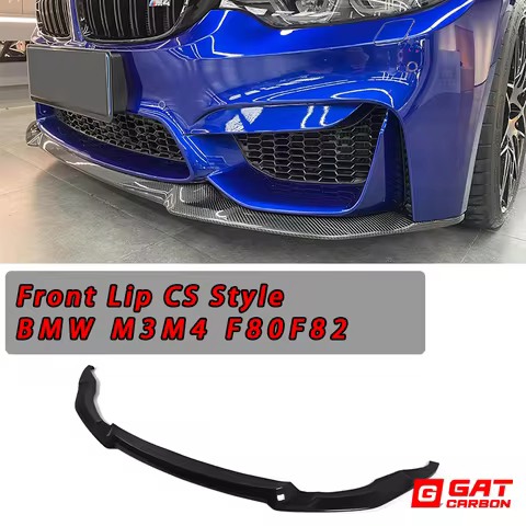 For BMW M3 M4 F80 F82 Dry Carbon Fiber CS Style Front Lip Diffuser Lower Lip Bodykit