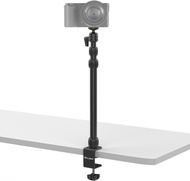 PICTRON LS10 Camera Desk Mount Table Stand with 1/4" Ball Head, 16"-33.8" Adjustable Light Stand, Ta