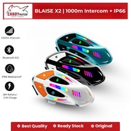 Blaise X2 Motorcycle Helmet Bluetooth Intercom | 1000m Range | BT 6.0 | IP66 Waterproof | ENC Noise 